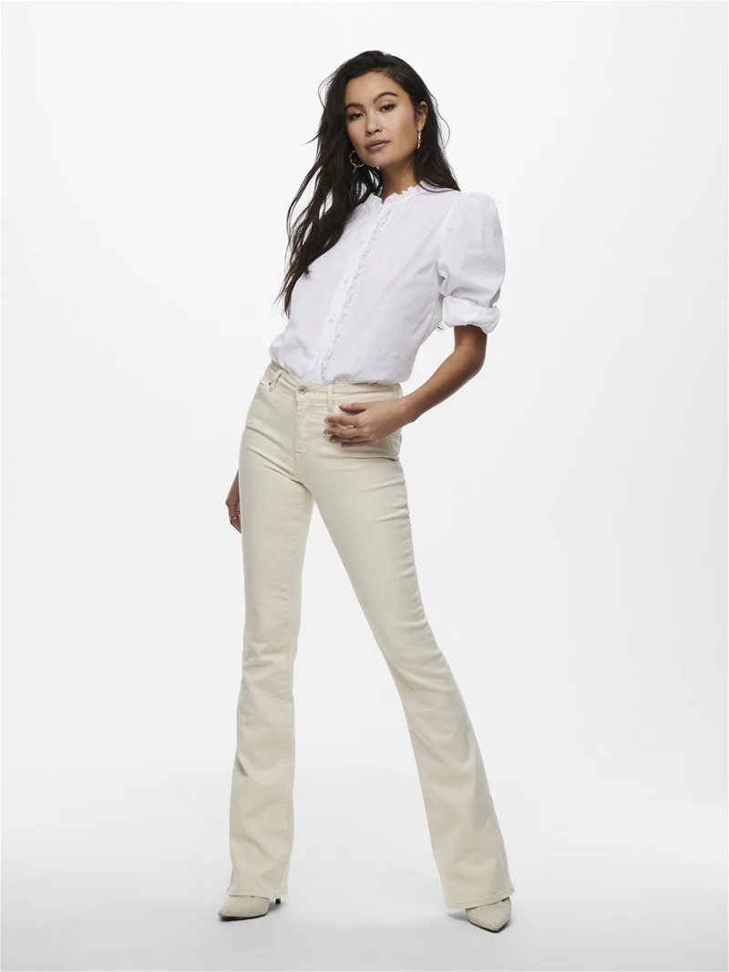 BLUSH FLARED JEANS ECRU